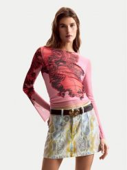 Desigual Bluzka Orchid Lacroix 26SWTK50 Różowy Slim Fit. Czerwone bluzki Desigual, s, bez wzorów, z syntetyku, bez kołnierzyka, bez ramiączek. Za 329.99 zł.