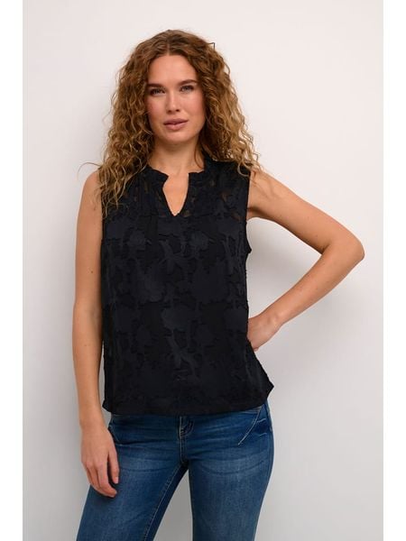 Cream Top w kolorze czarnym rozmiar: 42. Czarne topy Cream, bez wzorów, z koronki, bez kołnierzyka, bez ramiączek. Za 86.99 zł.