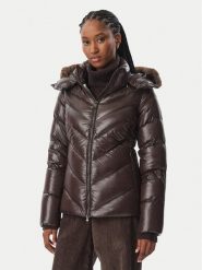 Hetregó Kurtka puchowa Inari 8R624KF 26W004 Brązowy ciemny Slim Fit. Brązowe kurtki HETREGO, bez wzorów, z puchu, bez kaptura. Za 2,349.00 zł.