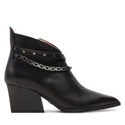 Botki Hispanitas. Czarne botki Hispanitas, bez wzorów, bez obcasa, na słupku, bez zapięcia. Za 629.99 zł.