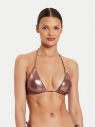 Guess Góra od bikini E4YJ09 KCDG0 Brązowy. Brązowe bikini Guess, z aplikacjami, z syntetyku. Za 209.99 zł.