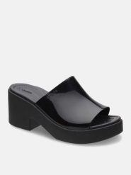 Crocs Klapki "Brooklyn Slide High" w kolorze czarnym rozmiar: 37/38. Czarne klapki Crocs, bez wzorów, klasyczne, z otwartym noskiem, bez obcasa, bez zapięcia. Za 190.95 zł.