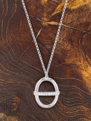 Eclat d'Argent Srebrny naszyjnik z zawieszką - dł. 40 cm rozmiar: onesize. Szare naszyjniki Eclat d'Argent, z materiału, z cyrkonią, srebrne. Za 130.99 zł.