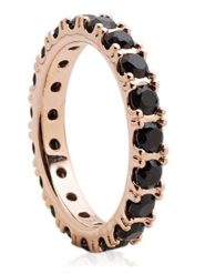 Pandora Pozłacany pierścionek z kryształami rozmiar: 52. Czarne pierścionki Pandora, z kryształem, pozłacane. Za 347.99 zł.