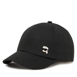 Czapka z daszkiem KARL LAGERFELD. Czarne czapki z daszkiem KARL LAGERFELD, bez wzorów. Za 209.99 zł.