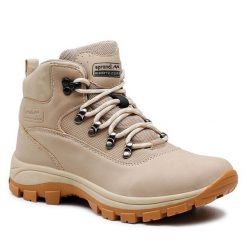 Trapery Sprandi. Brązowe traperki Sprandi, bez wzorów, bez obcasa, bez zapięcia. Za 159.99 zł.