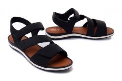 GEOX D S.VEGA D35R6A 000EK C999 black, sandały damskie. Czarne sandały Geox, bez wzorów, bez obcasa, bez zapięcia. Za 379.90 zł.