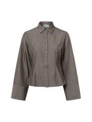 Neo Noir Damska bluzka koszulowa - różowy Kobiety Sztuczne włókno brązowy w paski, 42. Brązowe bluzki Neo Noir, bez wzorów, z włókna, eleganckie, bez kołnierzyka, bez ramiączek. Za 229.95 zł.