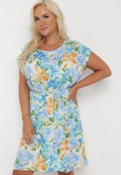 Jasnoniebieska Wiskozowa Sukienka Joycille. Niebieskie sukienki Born2be, na co dzień, xl, bez wzorów, z wiskozy, bez kołnierzyka, bez ramiączek, midi. Za 69.99 zł.