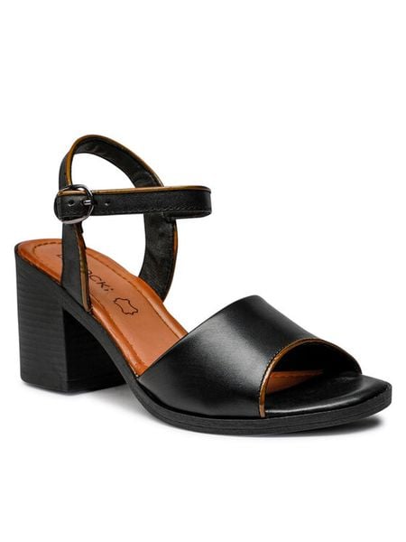 Lasocki Sandały ARC-2289-05 Czarny. Czarne sandały Lasocki, bez wzorów, ze skóry, bez obcasa, na słupku, bez zapięcia. Za 99.99 zł.