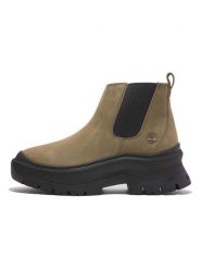 Timberland Skórzane sztyblety "Roxie Lane" w kolorze khaki rozmiar: 39. Brązowe botki Timberland, bez wzorów, sportowe, bez zapięcia. Za 431.47 zł.