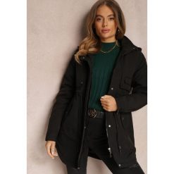 Czarna Kurtka Parka z Kapturem Galoreia. Czarne kurtki Renee, l, bez wzorów, klasyczne, z kapturem. W wyprzedaży za 214.49 zł.