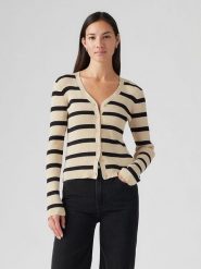 Levi's Kardigan w kolorze kremowo-czarnym rozmiar: L. Brązowe swetry Levi's, l, bez wzorów, ze splotem, bez ramiączek. Za 132.05 zł.