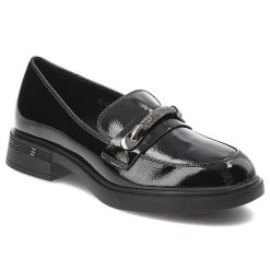 Czarne Półbuty Vinceza Eleganckie Mokasyny Damskie. Czarne mokasyny VINCEZA, bez wzorów, z jeansu. Za 161.99 zł.
