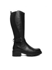 Lasocki Kozaki CEO-WI16-D-466-06 Czarny. Czarne kozaki Lasocki, bez wzorów, ze skóry, bez obcasa, na słupku, bez zapięcia. Za 429.99 zł.