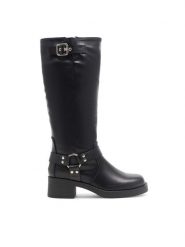 Jenny Fairy Kozaki Mia HY96158-3 Czarny. Czarne kozaki Jenny Fairy, bez wzorów, ze skóry, bez obcasa, na płaskiej podeszwie, bez zapięcia. Za 137.99 zł.