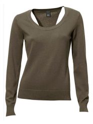 Heine Sweter w kolorze khaki rozmiar: 40. Brązowe swetry Heine, bez wzorów, z bawełny, bez ramiączek. Za 78.99 zł.