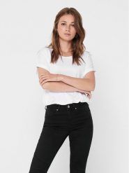 ONLY T-Shirt Moster 15106662 Biały Loose Fit. Białe t-shirty ONLY, l, bez wzorów, z wiskozy, bez kołnierzyka, bez ramiączek. Za 59.99 zł.