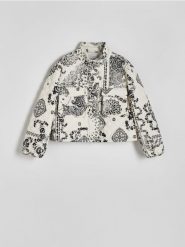 Kurtka ze wzorem typu paisley - kremowy. Białe kurtki Reserved, l, bez wzorów, z bawełny, bez kaptura. W wyprzedaży za 89.99 zł.