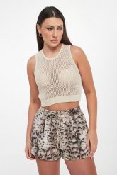 Top damski ażurowy Morus PINKO. Topy Pinko, xs, w ażurowe wzory, bez kołnierzyka, bez ramiączek. Za 859.00 zł.