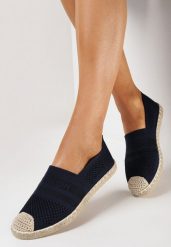 Granatowe Espadryle na Płaskiej Podeszwie z Plecionki Chorisa. Niebieskie espadryle Born2be, bez wzorów, z tkaniny, eleganckie, bez obcasa, na płaskiej podeszwie. W wyprzedaży za 42.49 zł.