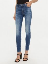 Guess Jeansy W4BAJ3 D592C Niebieski Skinny Fit. Niebieskie jeansy Guess, z aplikacjami, z bawełny. Za 379.99 zł.