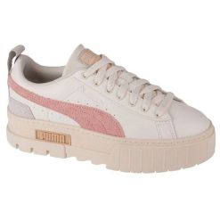 Buty Puma Mayze Thrited W 389861-02 białe. Białe buty treningowe bez wzorów, z gumy, bez zapięcia. Za 390.18 zł.