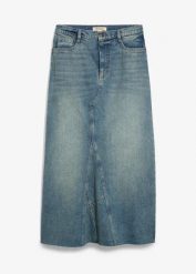 Spódnica dżinsowa maxi ze średnim stanem. Niebieskie spódnice bonprix, bez wzorów, maxi. Za 149.99 zł.