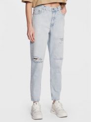 Calvin Klein Jeans Jeansy J20J220191 Niebieski Mom Fit. Niebieskie jeansy Calvin Klein Jeans, bez wzorów, z bawełny. Za 599.99 zł.