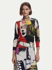 Desigual Sweter Collagelacro 25SWJF27 Kolorowy Regular Fit. Swetry Desigual, m, bez wzorów, z wiskozy, bez ramiączek. Za 219.99 zł.
