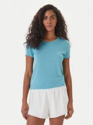 Emporio Armani T-Shirt EW000408 AF19024 U9163 Turkusowy Regular Fit. Niebieskie t-shirty Emporio Armani, s, bez wzorów, z bawełny, bez kołnierzyka, bez ramiączek. Za 259.99 zł.