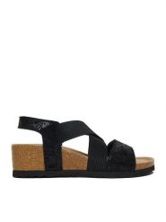 Go Soft Sandały CEO-HSCB15046-52 Czarny. Czarne sandały GO SOFT, bez wzorów, ze skóry, bez obcasa, na koturnie, bez zapięcia. Za 159.99 zł.