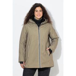 Damskie Kurtka funkcyjna HYPRAR wodoodporna trapezowy krój kaptur. Zielone kurtki Ulla Popken, plus size, bez wzorów, z materiału, bez kaptura. Za 699.99 zł.