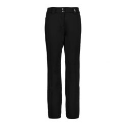 Spodnie narciarskie z wewnętrzną gaiter dla kobiet CMP. Czarne spodnie narciarskie CMP, bez wzorów, narciarskie. W wyprzedaży za 793.30 zł.