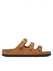 Birkenstock Klapki Florida 1033203 Brązowy. Brązowe klapki Birkenstock, bez wzorów, z nubiku, bez obcasa, bez zapięcia. Za 584.99 zł.