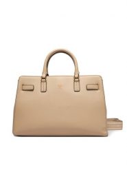 Tommy Hilfiger Torebka Th Joy Satchel AW0AW19067 Beżowy. Brązowe torebki klasyczne Tommy Hilfiger, bez wzorów, ze skóry, bez dodatków. Za 649.99 zł.
