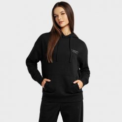 Bluza dresowa z kapturem Lifestyle damska SIROKO Panther-W. Czarne bluzy SIROKO, s, bez wzorów, z bawełny, sportowe, bez ramiączek, z kapturem. W wyprzedaży za 106.00 zł.