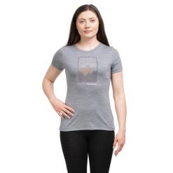 Koszulka trekkingowa damska Merino Sport 150 Alpine Start SS Women. Szare t-shirty sportowe Smartwool, bez wzorów, z wełny, bez ramiączek. Za 269.99 zł.