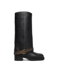 MICHAEL Michael Kors Kozaki Colby 40F5COFB6L Czarny. Czarne kozaki MICHAEL Michael Kors, bez wzorów, ze skóry, bez obcasa, na płaskiej podeszwie, bez zapięcia. Za 1,779.00 zł.