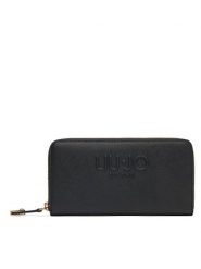 Liu Jo Duży Portfel Damski XL Zip Around AA5155 E0087 Czarny. Czarne portfele Liu Jo, bez wzorów, ze skóry. Za 189.99 zł.