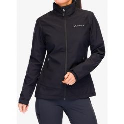 Kurtka softshell damska Vaude Cyclone Jacket VI. Czarne kurtki przejściowe sportowe Vaude, bez wzorów, z softshellu, bez kaptura, trekkingowe. Za 356.99 zł.