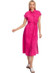 Heine Lniana sukienka w kolorze różowym rozmiar: 46. Różowe sukienki Heine, bez wzorów, z tkaniny, bez kołnierzyka, bez ramiączek, midi. Za 117.73 zł.