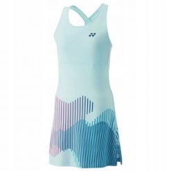 Sukienka tenisowa Yonex US + spodenki. Niebieskie szorty sportowe YONEX, bez wzorów, z materiału, na fitness i siłownię. Za 335.99 zł.