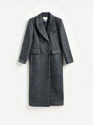 Płaszcz z dodatkiem wełny - szary. Szare płaszcze Reserved, l, bez wzorów, z tkaniny, bez kaptura. Za 599.99 zł.