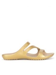 Crocs Klapki KADEE II METALLIC SANDAL W 210147-710 Złoty. Żółte klapki Crocs, bez wzorów, z materiału, bez obcasa, bez zapięcia. Za 149.99 zł.
