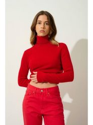 AUTHENTIC CASHMERE Kaszmirowy golf "Bise" w kolorze czerwonym rozmiar: L. Czerwone swetry AUTHENTIC CASHMERE, l, bez wzorów, z kaszmiru, bez ramiączek. Za 350.56 zł.