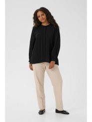 KAFFE curve Bluzka w kolorze czarnym rozmiar: 46. Czarne bluzki KAFFE curve, bez wzorów, bez kołnierzyka, bez ramiączek. Za 113.99 zł.