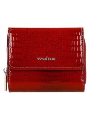 Wojas Skórzany portfel w kolorze czerwonym - 10 x 8 x 2 cm rozmiar: onesize. Czerwone portfele Wojas, bez wzorów, z materiału. Za 162.87 zł.