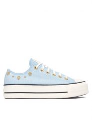 Converse Trampki Chuck Taylor All Star Heathered Glam A17596C Niebieski. Niebieskie trampki Converse, bez wzorów, z materiału, retro, bez zapięcia. Za 419.99 zł.