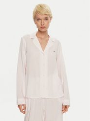 Tommy Hilfiger Koszulka piżamowa UW0UW05635 Różowy Loose Fit. Czerwone koszule nocne Tommy Hilfiger, s, bez wzorów, z wiskozy, bez ramiączek. Za 169.99 zł.
